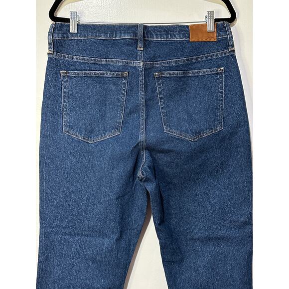 J. Crew 9" Billie Demi Boot Crop Jeans Frayed Hem Plus Size 32 NWT Dark Denim - Picture 8 of 14